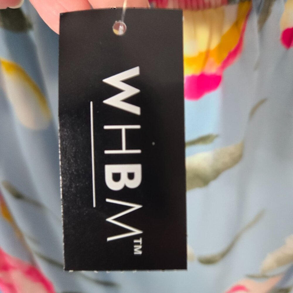 White House Black Market Light Blue Floral Off-Shoulder Blouse NWT - Picture 12 of 14